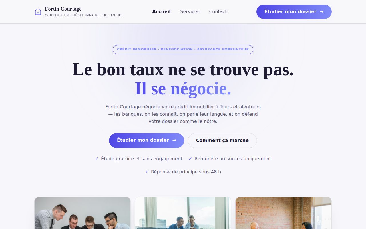 Site de démonstration Fortin Courtage, Courtier en crédit à Tours